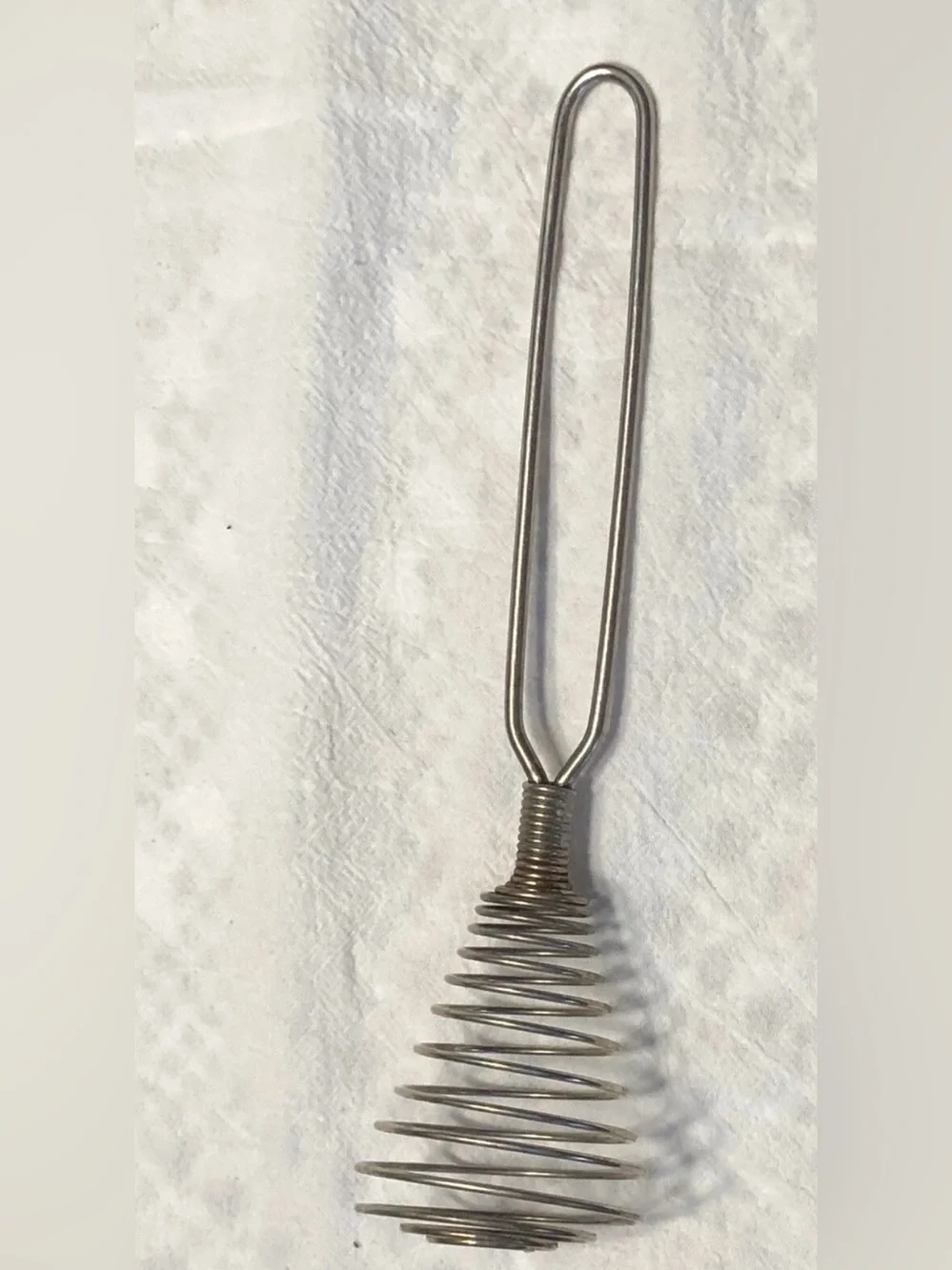 Old Kitchen Utensil Whisk Spiral Wire Metal 8” Long
